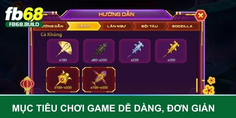 Mục tiêu chơi game dễ dàng, đơn giản